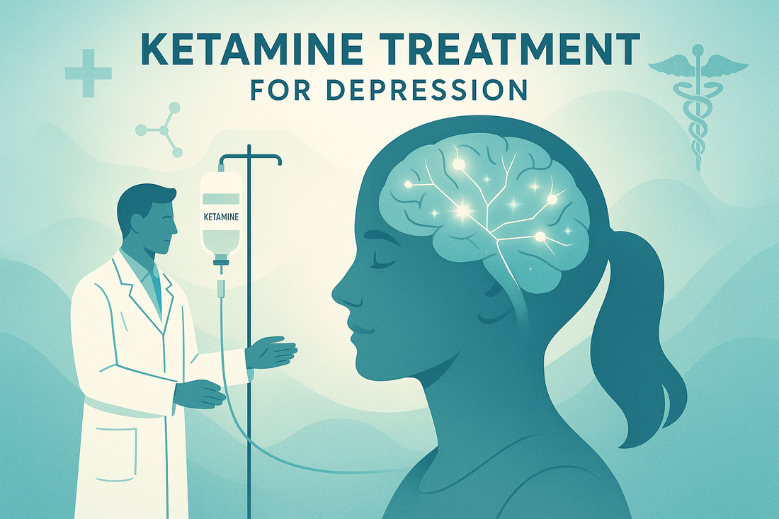 A doctor administering ketamine of mental health issues