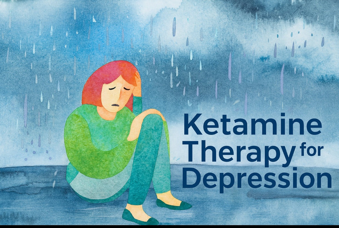 a women sitting in the rain depressed and considering ketamine therapy for her depression