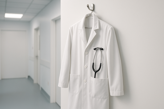 a doctors lab coat in a ketamine clinic